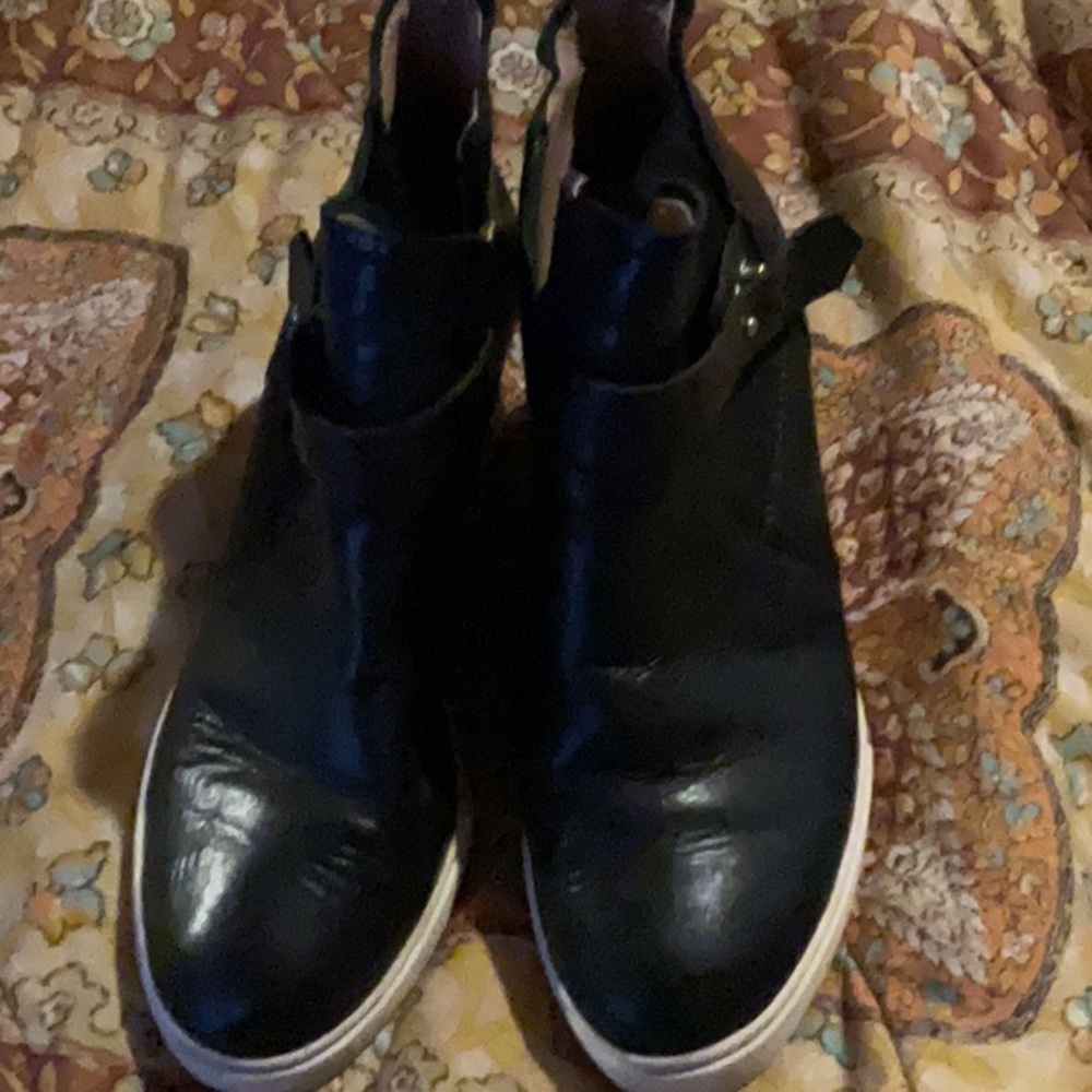 Black Ankle Boots with White Soles